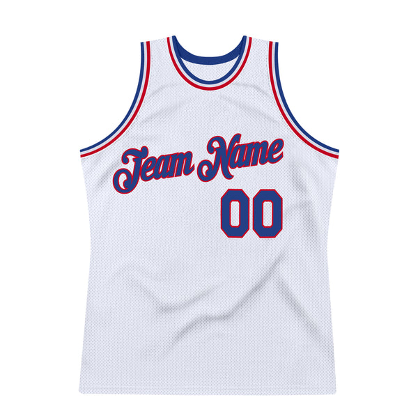 Sale Build White Basketball Royal Rib-Knit Jersey Red – CustomJerseysPro