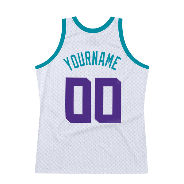 Sale Build Teal Basketball Purple Rib-Knit Jersey White