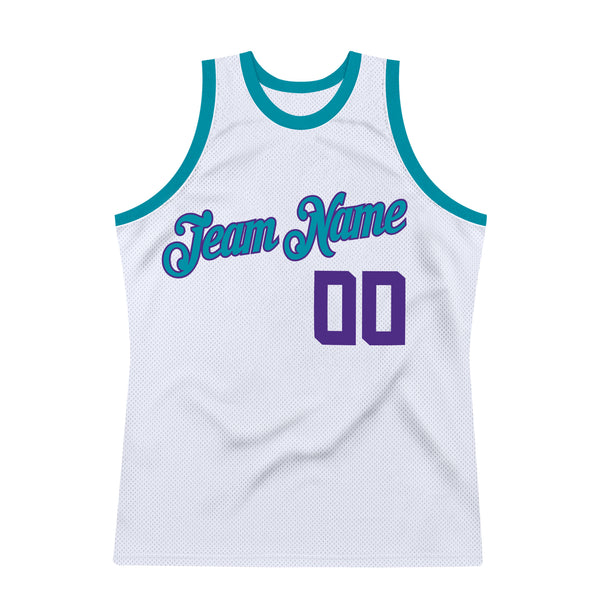 Sale Build Teal Basketball Purple Rib-Knit Jersey White