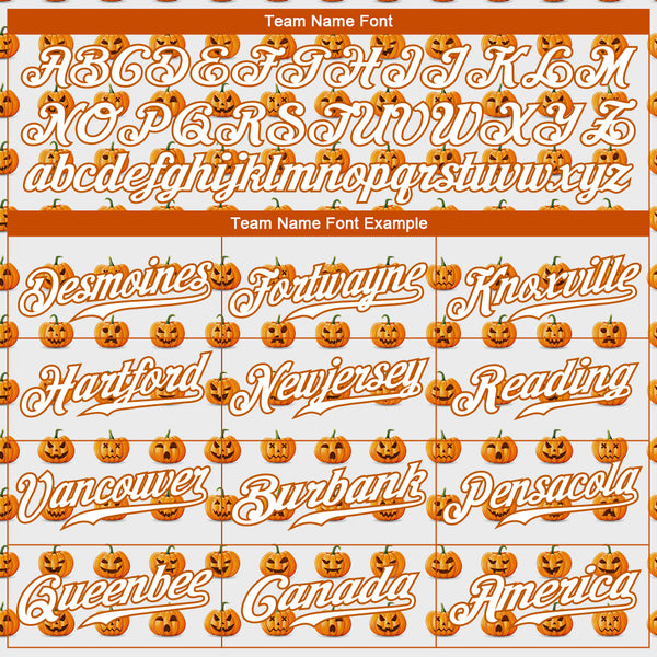 Cheap Custom White White-Texas Orange 3D Pattern Design Halloween Pumpkins  Funny Faces Authentic Baseball Jersey Free Shipping – CustomJerseysPro