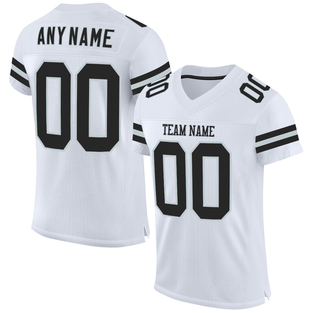 Custom Black White-Sky Blue Mesh Authentic Football Jersey Discount