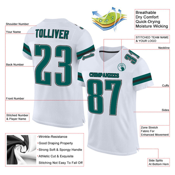 Cheap Custom Green White-Pink Mesh Authentic Football Jersey Free Shipping  – CustomJerseysPro