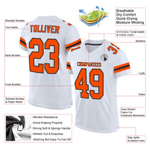 Загрузить изображение в средство просмотра галереи, Custom White Orange-Black Mesh Authentic Football Jersey
