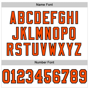 Custom White Orange-Black Mesh Authentic Football Jersey