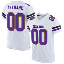 Charger l&#39;image dans la galerie, Custom White Purple-Old Gold Mesh Authentic Football Jersey
