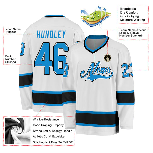 Cheap Custom Black Teal-White Hockey Jersey Free Shipping – CustomJerseysPro