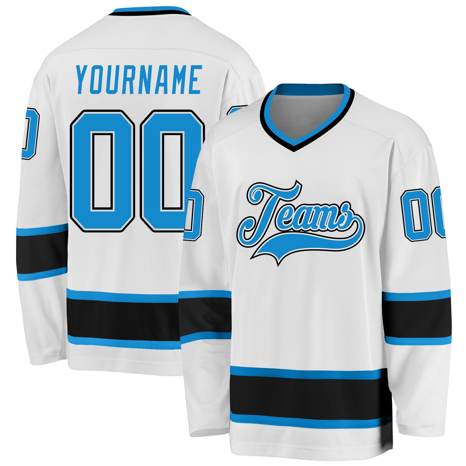 Cheap Custom Blue Black-White Hockey Jersey Free Shipping – CustomJerseysPro