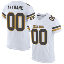 Charger l&#39;image dans la galerie, Custom White Steel Gray-Old Gold Mesh Authentic Football Jersey
