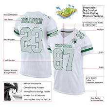 Charger l&#39;image dans la galerie, Custom White Silver-Green Mesh Authentic Football Jersey
