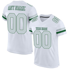 Charger l&#39;image dans la galerie, Custom White Silver-Green Mesh Authentic Football Jersey
