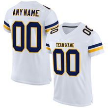 Charger l&#39;image dans la galerie, Custom White Navy-Gold Mesh Authentic Football Jersey
