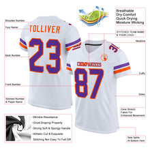 Charger l&#39;image dans la galerie, Custom White Purple-Orange Mesh Authentic Football Jersey
