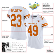 Загрузить изображение в средство просмотра галереи, Custom White Texas Orange Mesh Authentic Football Jersey
