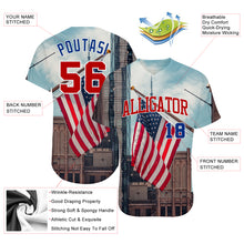 Load image into Gallery viewer, Custom White Red-Royal 3D American Flag Fashion Authentic Baseball Jersey
