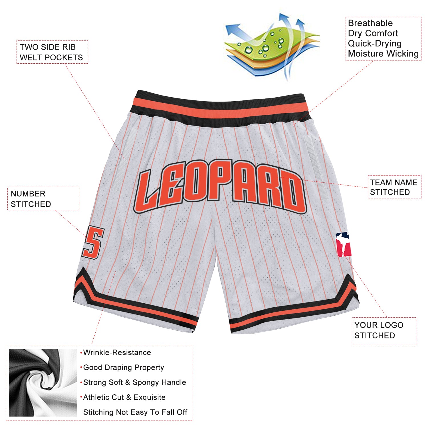 Cheap Custom White Orange Pinstripe Orange-White Sports Pants Free Shipping  – CustomJerseysPro