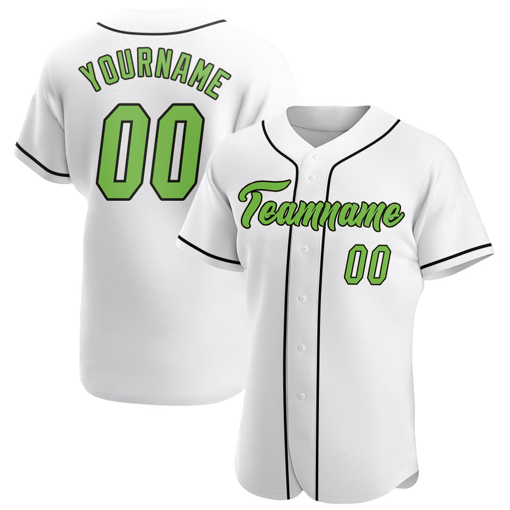 Custom Black Black-Neon Green Authentic Baseball Jersey – CustomJerseysPro