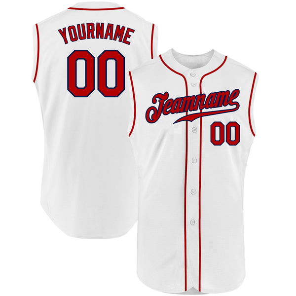 Cheap Custom Red Red-White Authentic Sleeveless Baseball Jersey Free  Shipping – CustomJerseysPro