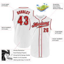 Charger l&#39;image dans la galerie, Custom White Red-Black Authentic Sleeveless Baseball Jersey
