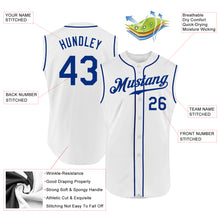 Laden Sie das Bild in den Galerie-Viewer, Custom White Royal Authentic Sleeveless Baseball Jersey
