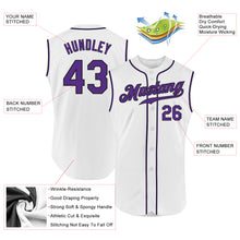 Charger l&#39;image dans la galerie, Custom White Purple-Black Authentic Sleeveless Baseball Jersey
