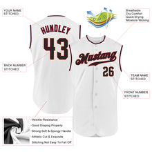 Load image into Gallery viewer, Custom White Black-Crimson Authentic Sleeveless Baseball Jersey
