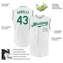 Load image into Gallery viewer, Custom White Kelly Green-Gray Authentic Sleeveless Baseball Jersey
