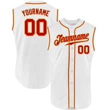 Load image into Gallery viewer, Custom White Red-Gold Authentic Sleeveless Baseball Jersey
