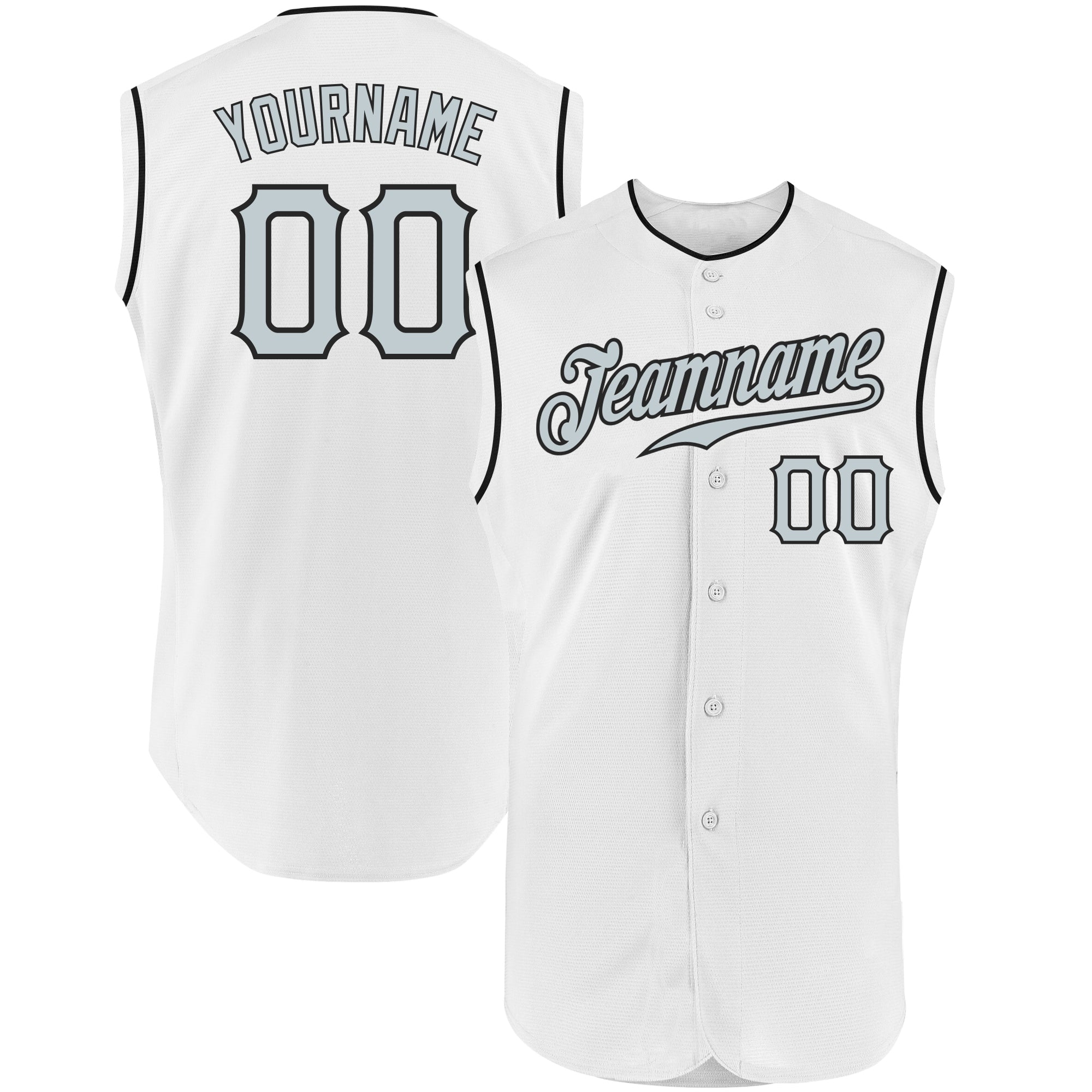 White White-Black CUSTOM Baseball Jersey 