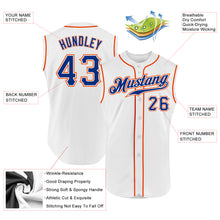 Load image into Gallery viewer, Custom White Royal-Orange Authentic Sleeveless Baseball Jersey
