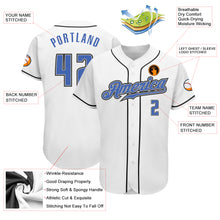 Load image into Gallery viewer, Custom White Blue-Gray Authentic Baseball Jersey
