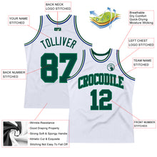 Laden Sie das Bild in den Galerie-Viewer, Custom White Green-Kelly Green Authentic Throwback Basketball Jersey
