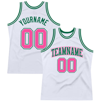 Custom Medium Pink Black Round Neck Sublimation Basketball Suit Jersey