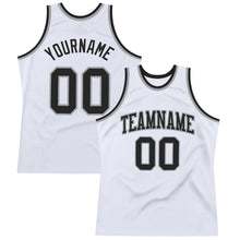 Laden Sie das Bild in den Galerie-Viewer, Custom White Black-Gray Authentic Throwback Basketball Jersey
