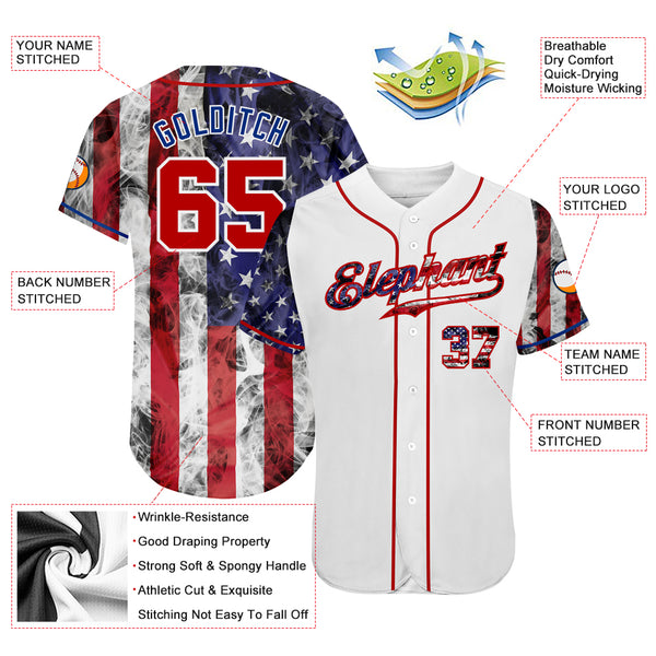 Custom Navy White-Red Baseball Jersey – CustomJerseysPro