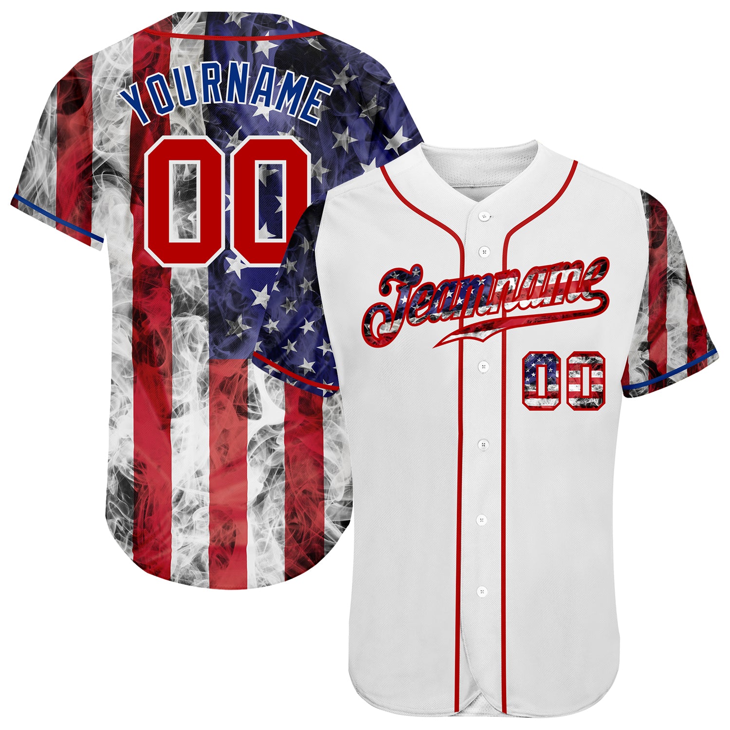 Cheap Custom White Red-Royal 3D American Flag Authentic Baseball Jersey  Free Shipping – CustomJerseysPro