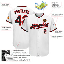 Load image into Gallery viewer, Custom White Black-Red Authentic Baseball Jersey
