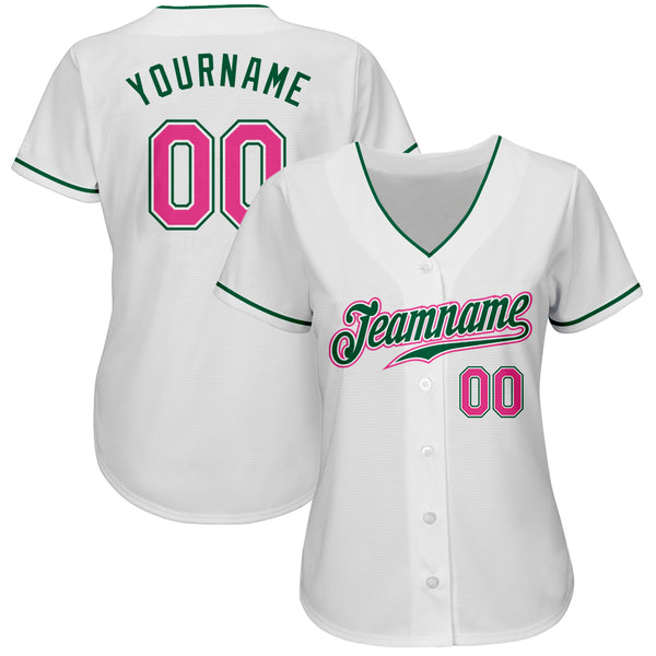 Cheap Custom Kelly Green Pink-White Authentic Sleeveless Baseball Jersey  Free Shipping – CustomJerseysPro