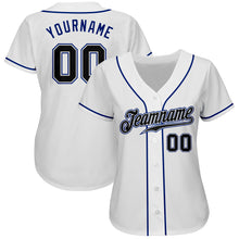 Load image into Gallery viewer, Custom White Black-Royal Authentic Baseball Jersey
