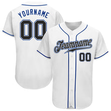 Load image into Gallery viewer, Custom White Black-Royal Authentic Baseball Jersey
