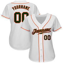 Laden Sie das Bild in den Galerie-Viewer, Custom White Green-Orange Authentic Baseball Jersey
