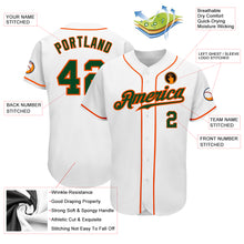 Laden Sie das Bild in den Galerie-Viewer, Custom White Green-Orange Authentic Baseball Jersey
