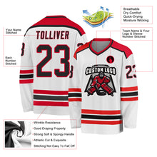 Laden Sie das Bild in den Galerie-Viewer, Custom White Black-Red Hockey Jersey
