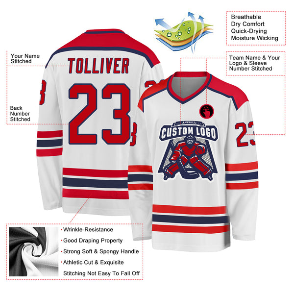 Cheap Custom Light Blue White-Red Hockey Jersey Free Shipping –  CustomJerseysPro