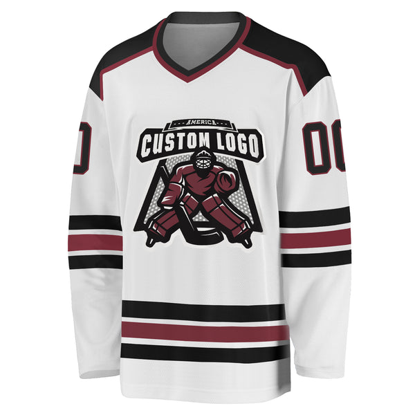 Cheap Custom Burgundy White-Gray Hockey Jersey Free Shipping –  CustomJerseysPro