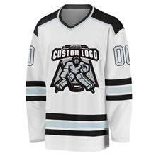 Загрузить изображение в средство просмотра галереи, Custom White Silver-Black Hockey Jersey
