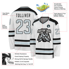 Загрузить изображение в средство просмотра галереи, Custom White Silver-Black Hockey Jersey
