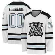 Загрузить изображение в средство просмотра галереи, Custom White Silver-Black Hockey Jersey
