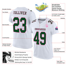 Charger l&#39;image dans la galerie, Custom White Green-Pink Mesh Authentic Football Jersey
