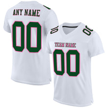 Charger l&#39;image dans la galerie, Custom White Green-Pink Mesh Authentic Football Jersey
