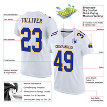 Charger l&#39;image dans la galerie, Custom White Royal-Gold Mesh Authentic Football Jersey
